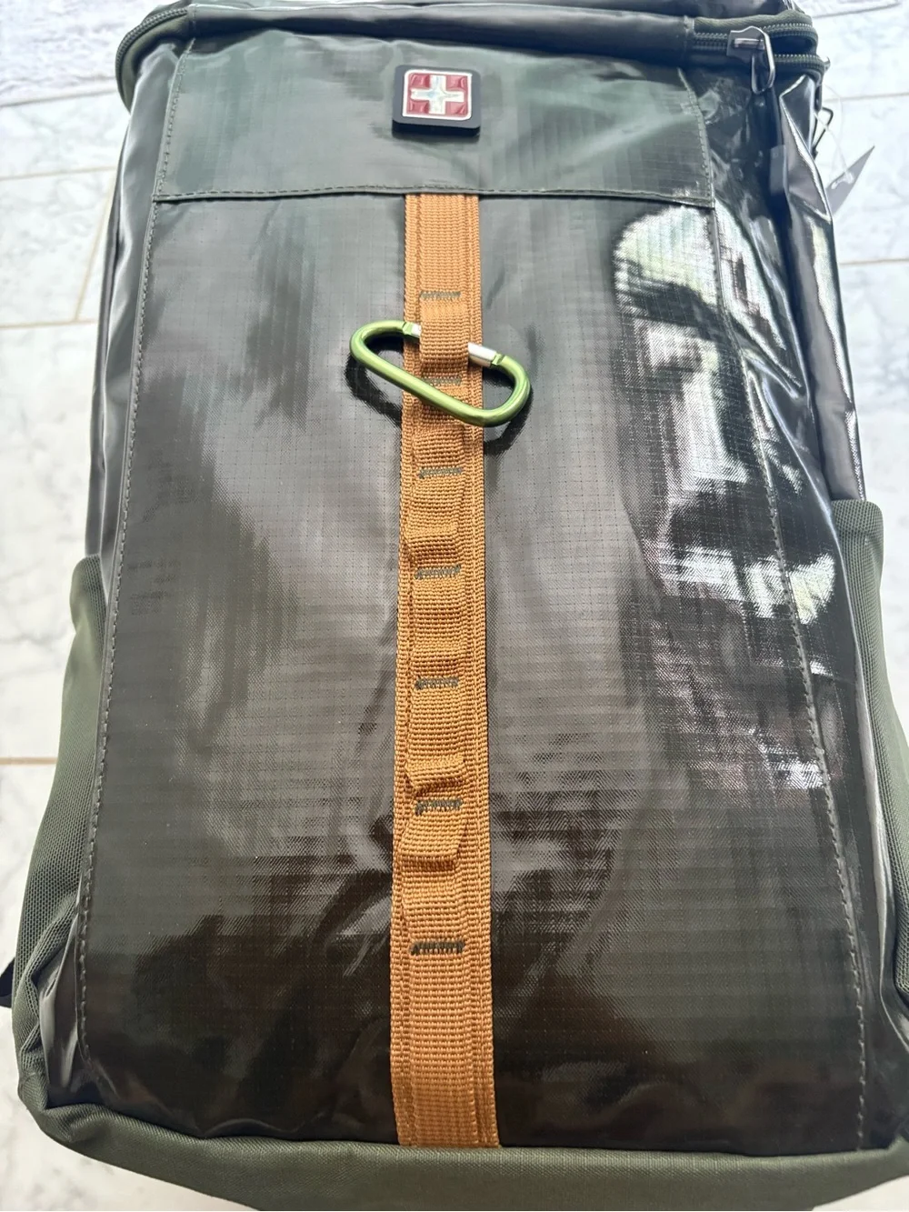 Swiss+ Tech Top Loader Backpack Carry On Large 20x10x8 Travel Bag. Army Green